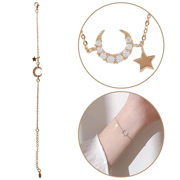 🌙✨ Moon & Star Hand Bracelet – Celestial Chic! ✨🌟