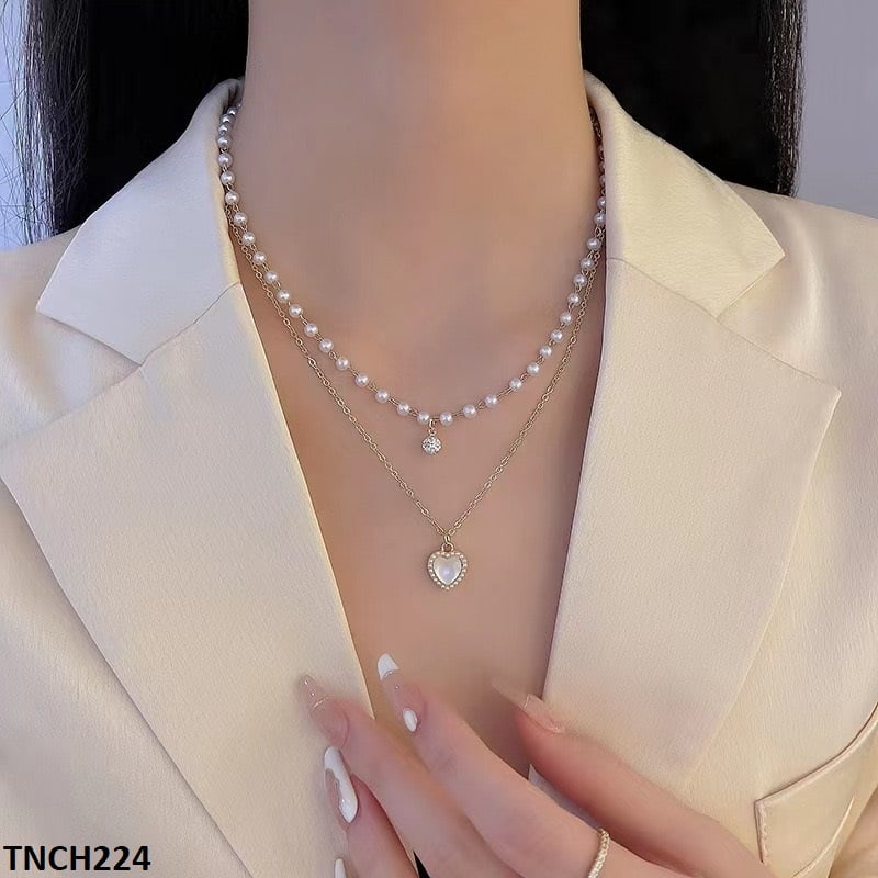 💖✨ Heart Pearl Layered Necklace – Love at First Layer! ✨💖