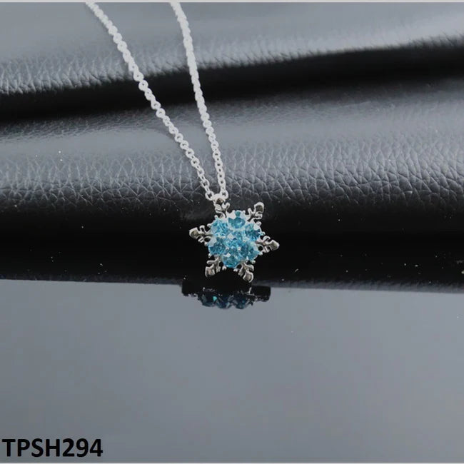 🌟✨ Aqua Flower Star Curb Chain Pendant – Shine Bright, Like a Star! ✨🌸